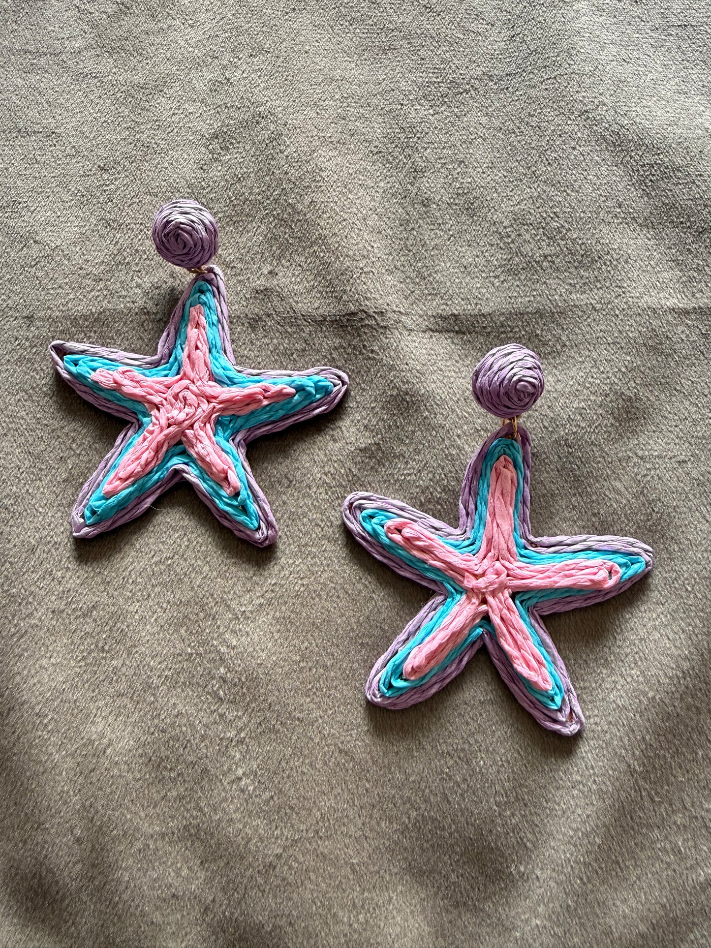 Pastel Zeester Oorbellen – Roze, Blauw & Paars Statement