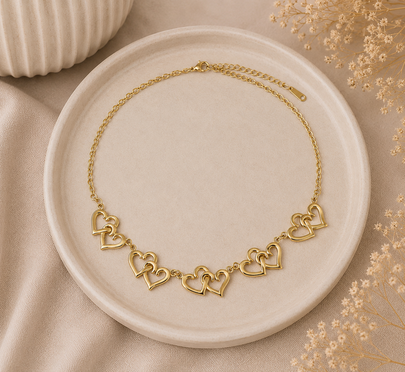 Stainless Steel Hartjes Ketting 40-45 cm Goudkleurig | By Jule Sieraden