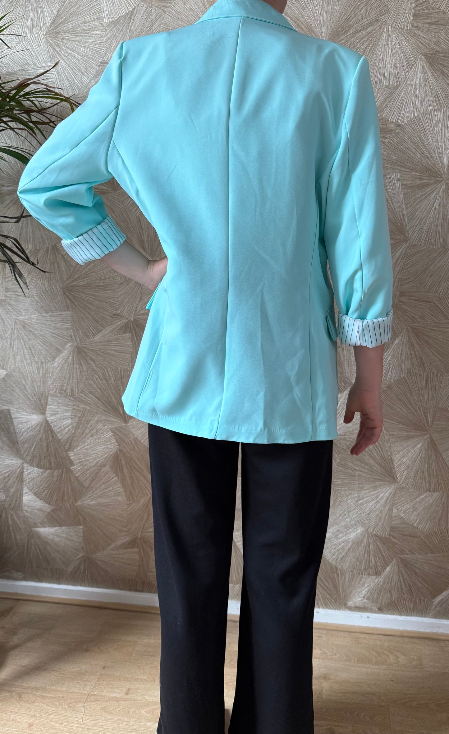 Luxe Blazer Mintgroen – One Size (36-42) Trendy Blazer