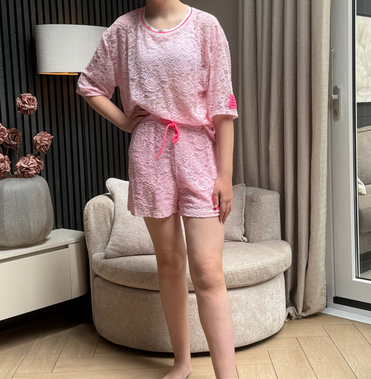 Lace Life Set – Roze | Trendy Dames Set
