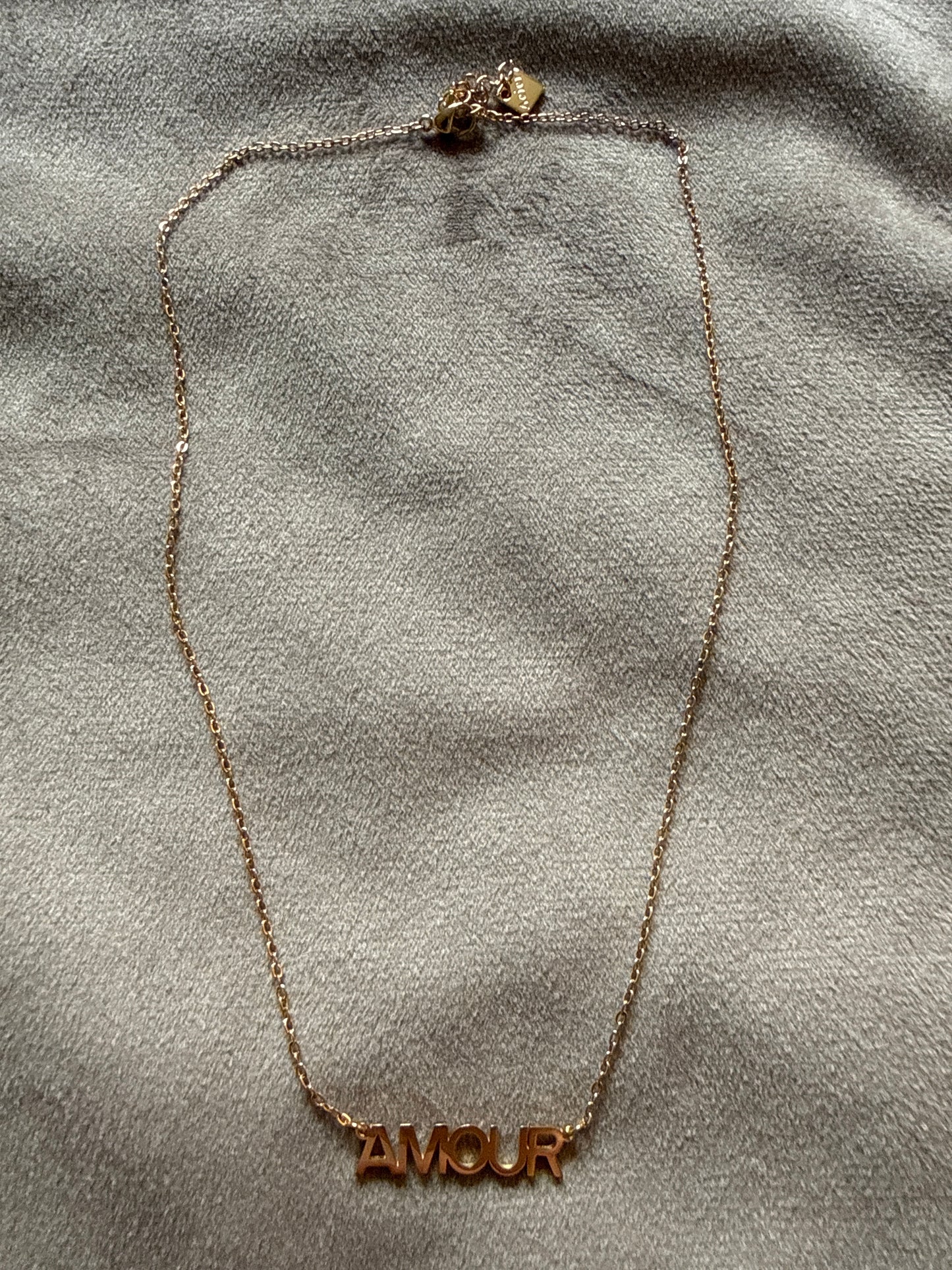 Amour Ketting Goudkleurig Stainless Steel – Minimalistische Letter Ketting
