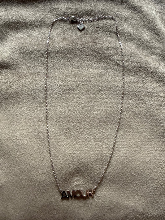 Amour Ketting Zilverkleurig Stainless Steel – Minimalistische Letter Ketting