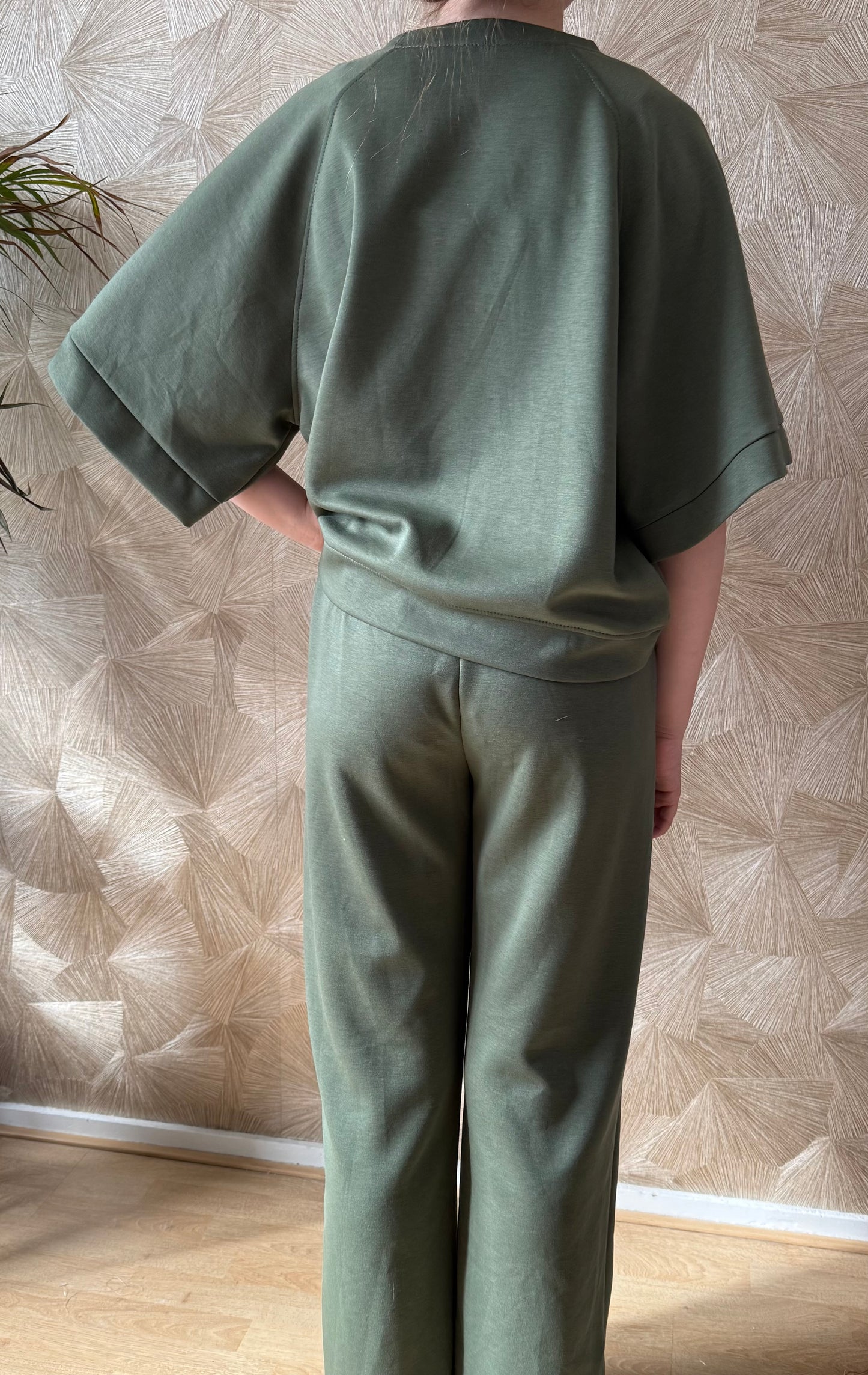 Groene 2-Delige Set Dames – Trendy Lounge Set met Strik One Size (36-42)