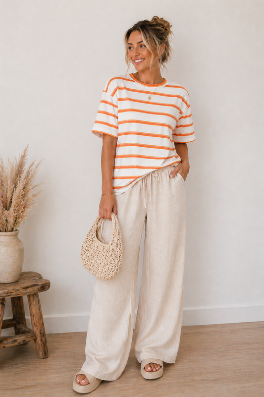 Wit gestreept T-shirt dames (maat 36-42) – basic zomer top | By Jule Sieraden