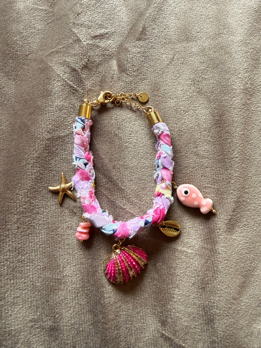 Armband Bedels Roze Schelp & Zeester Stainless Steel 17-21 cm | By Jule Sieraden