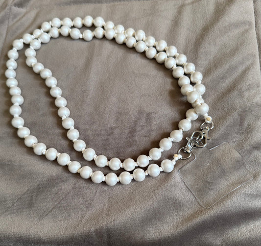 Witte Telefoonketting Kralen 100 cm | By Jule Sieraden