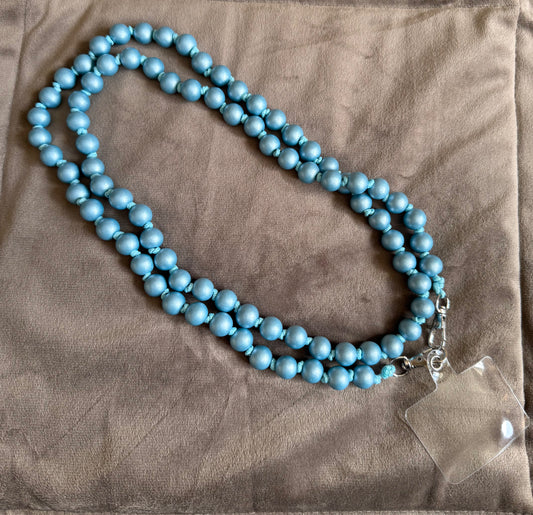 Blauwe Telefoonketting Kralen 100 cm | By Jule Sieraden