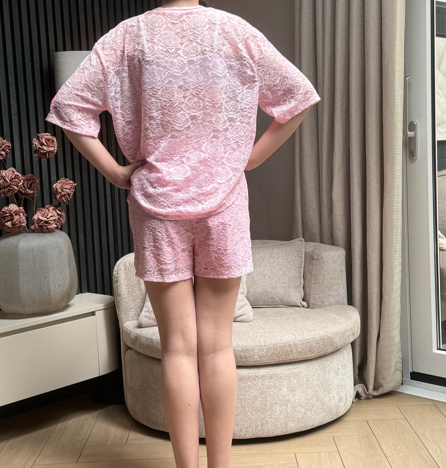 Lace Life Set – Roze | Trendy Dames Set