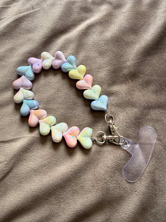 Telefoonketting Hartjes Pastel Multicolor | By Jule Sieraden