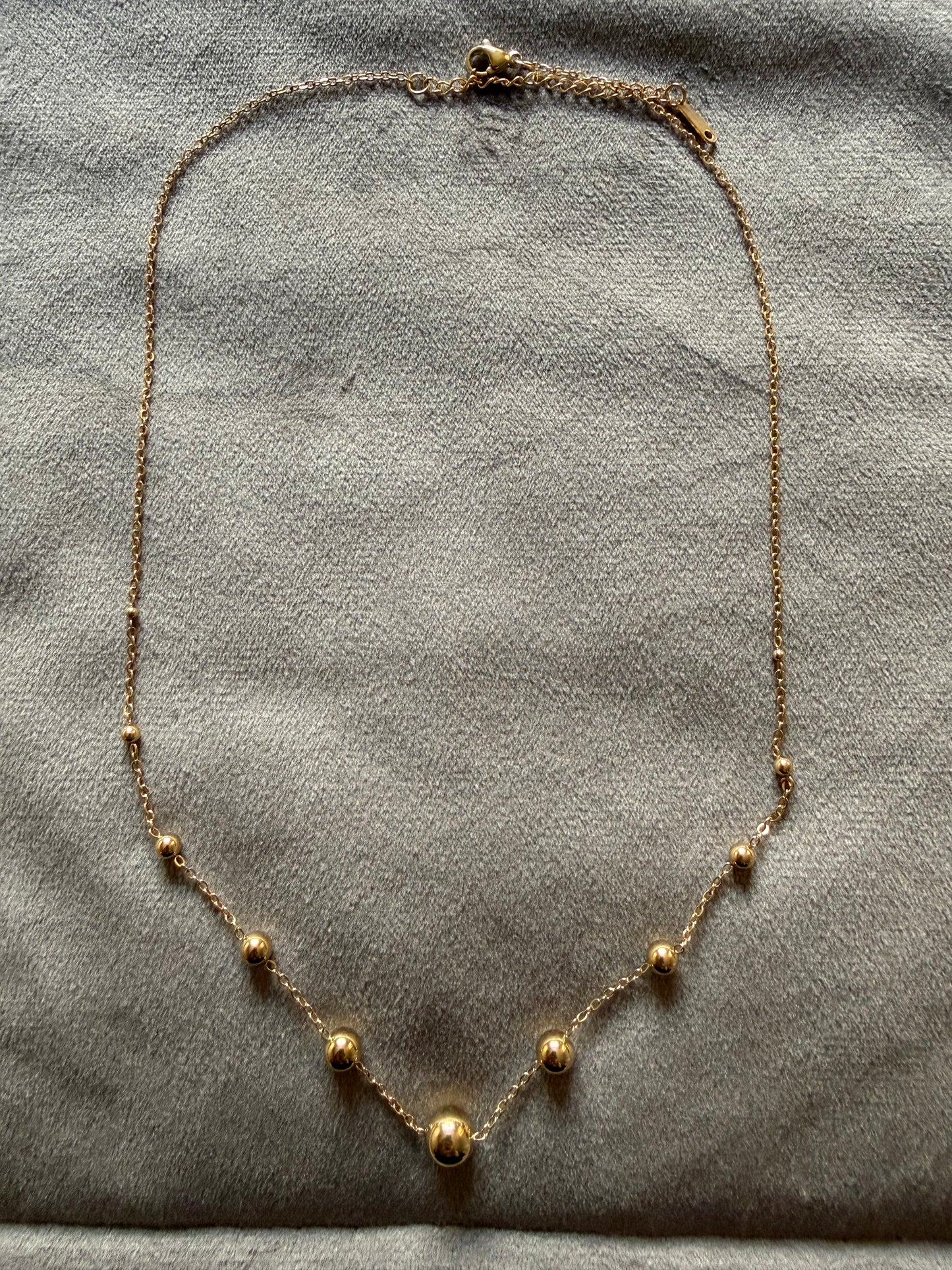 Bolletjes Ketting Goudkleurig – Stainless Steel Dames Ketting 40-45 cm