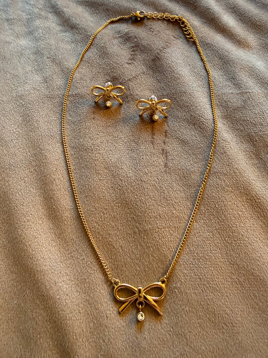 Stainless steel set strik ketting 40-45 cm & oorbellen | By Jule Sieraden