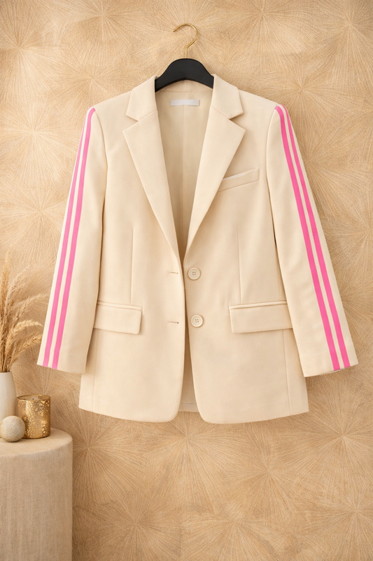 By Jule Sieraden Sporty Chic Blazer Beige/Roze – Maat 36-42 ✨