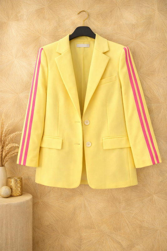 By Jule Sieraden Sporty Chic Blazer Geel/Roze – Maat 36-42 ✨