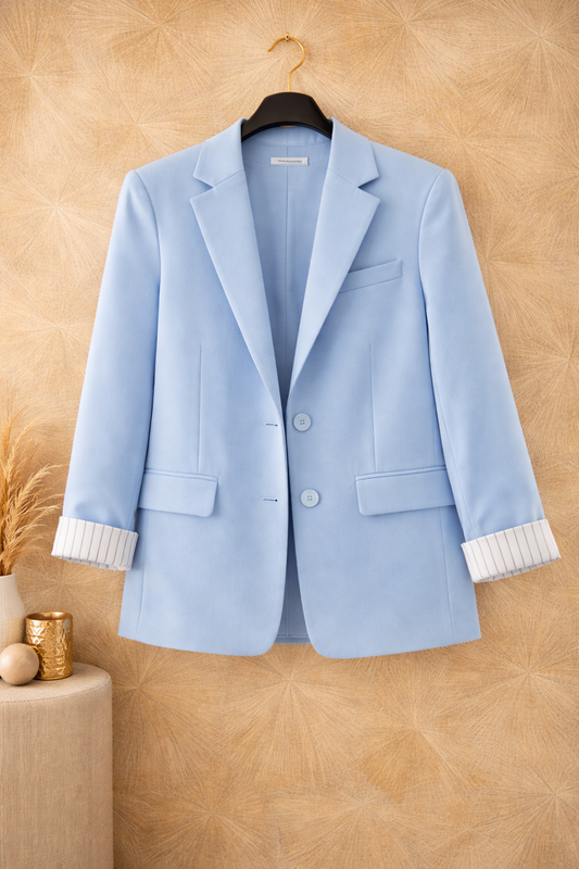 Luxe Blazer Lichtblauw – One Size (36-42) Chic Look
