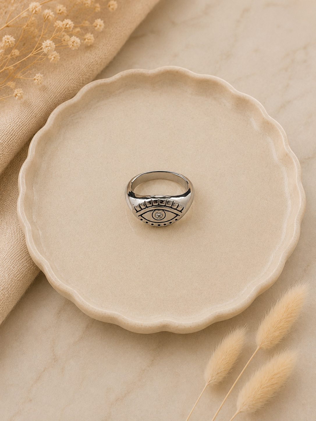 Stainless Steel Ring Oog Maat 16 | By Jule Sieraden