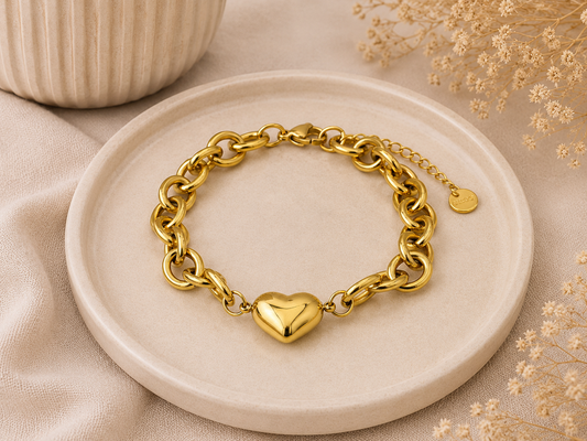 Stainless Steel Hartjes Armband 16-21 cm | By Jule Sieraden