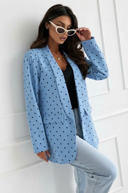Lichtblauwe Blazer met Stippen (Maat 36-42) | Stijlvolle Dames Blazer
