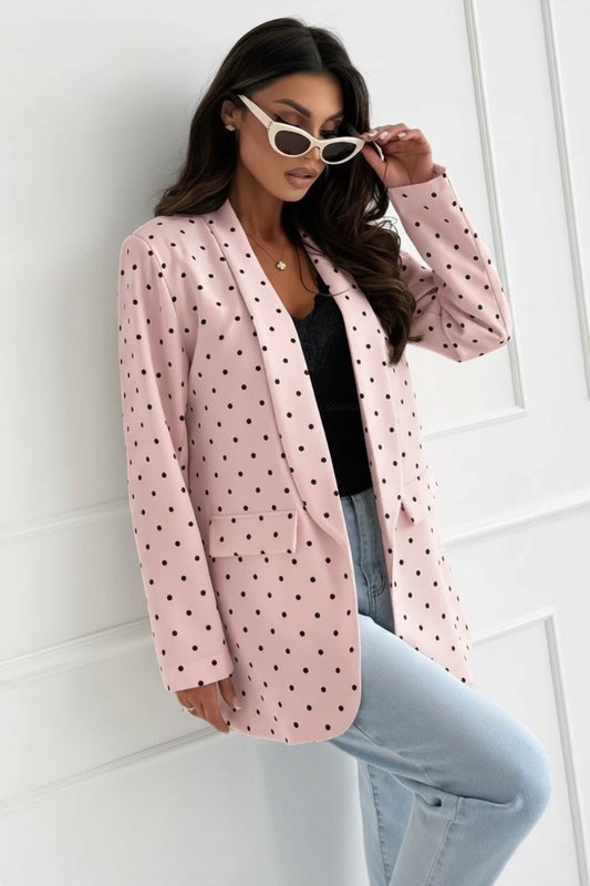 Roze Blazer met Stippen (Maat 36-42) | Feminine Chic Blazer